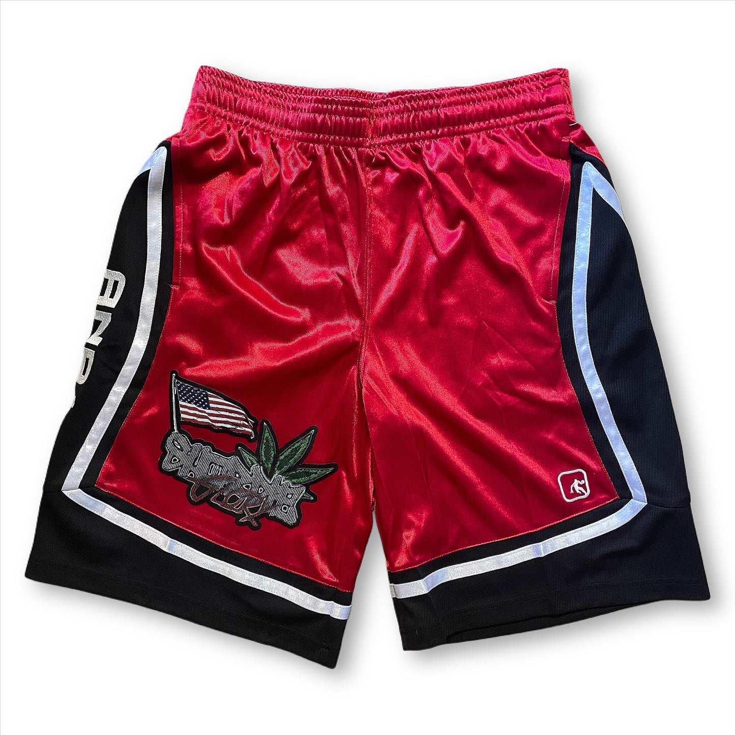 SHORDIE GLORY AND1 CORNER LOGO SHORTS *RED*